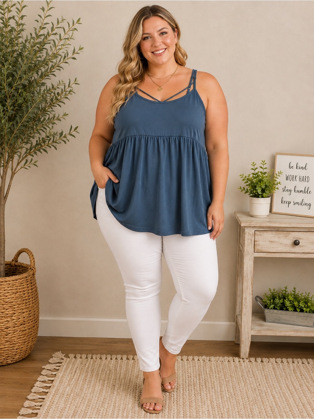 torrid Blue Strappy Babydoll Cami